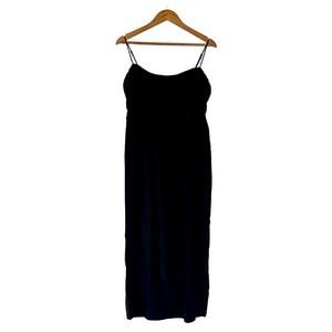 J. Crew Silk Midi Dress Gathered Waist Black Size 10 New